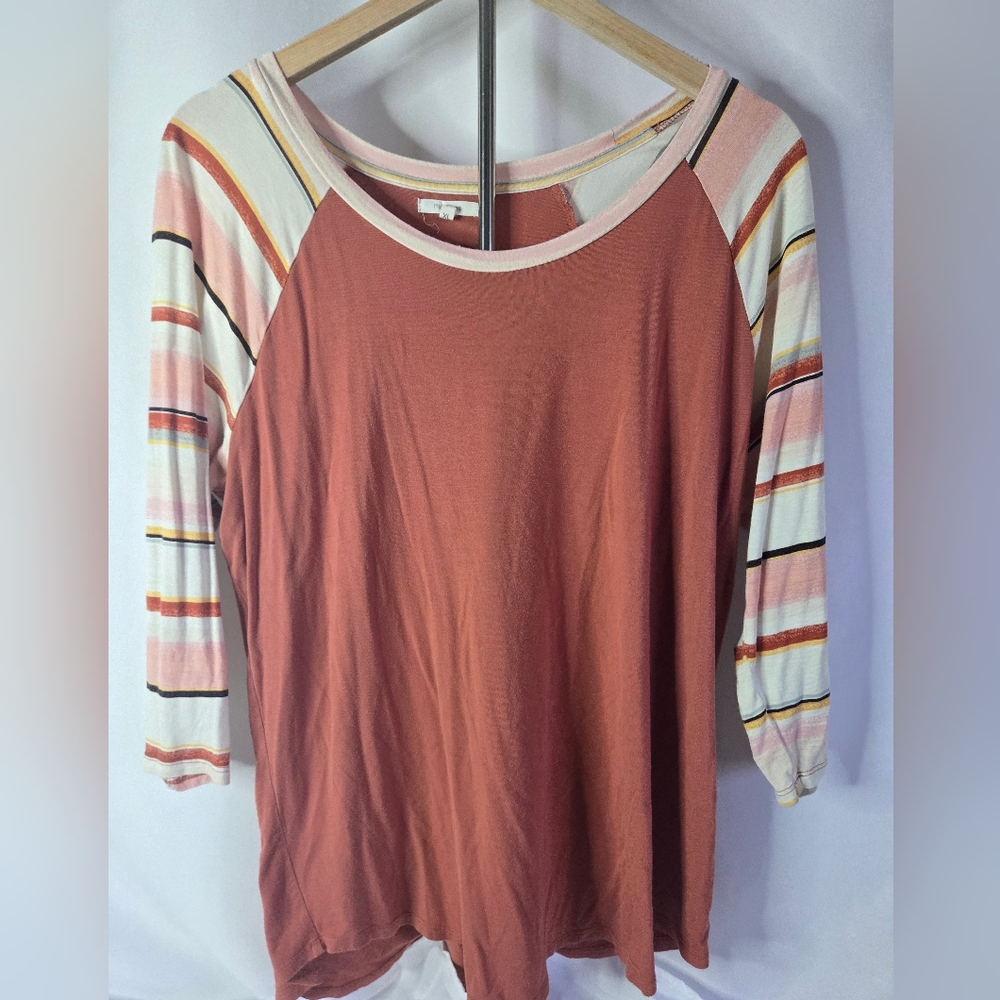 Maurices 24/7 Flawless Striped Sleeve Top XL | Comfy & Chic Everyday Style 👚